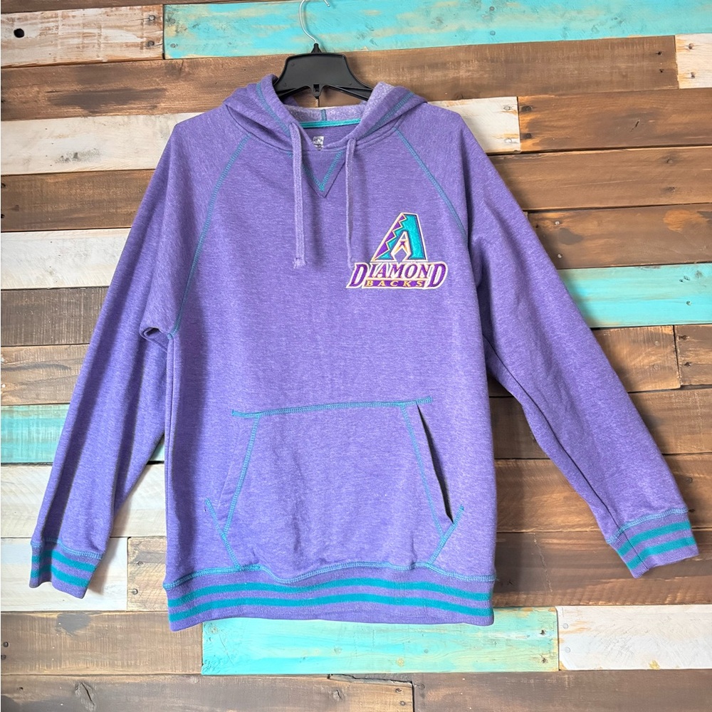 VTG AZ Diamondbacks Stitches Cooperstown Collection Purple Teal Hoodie | Size M